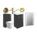 Pilton Bathroom Furniture Pack with Brushed Brass Taps and Free Illuminated Mirror